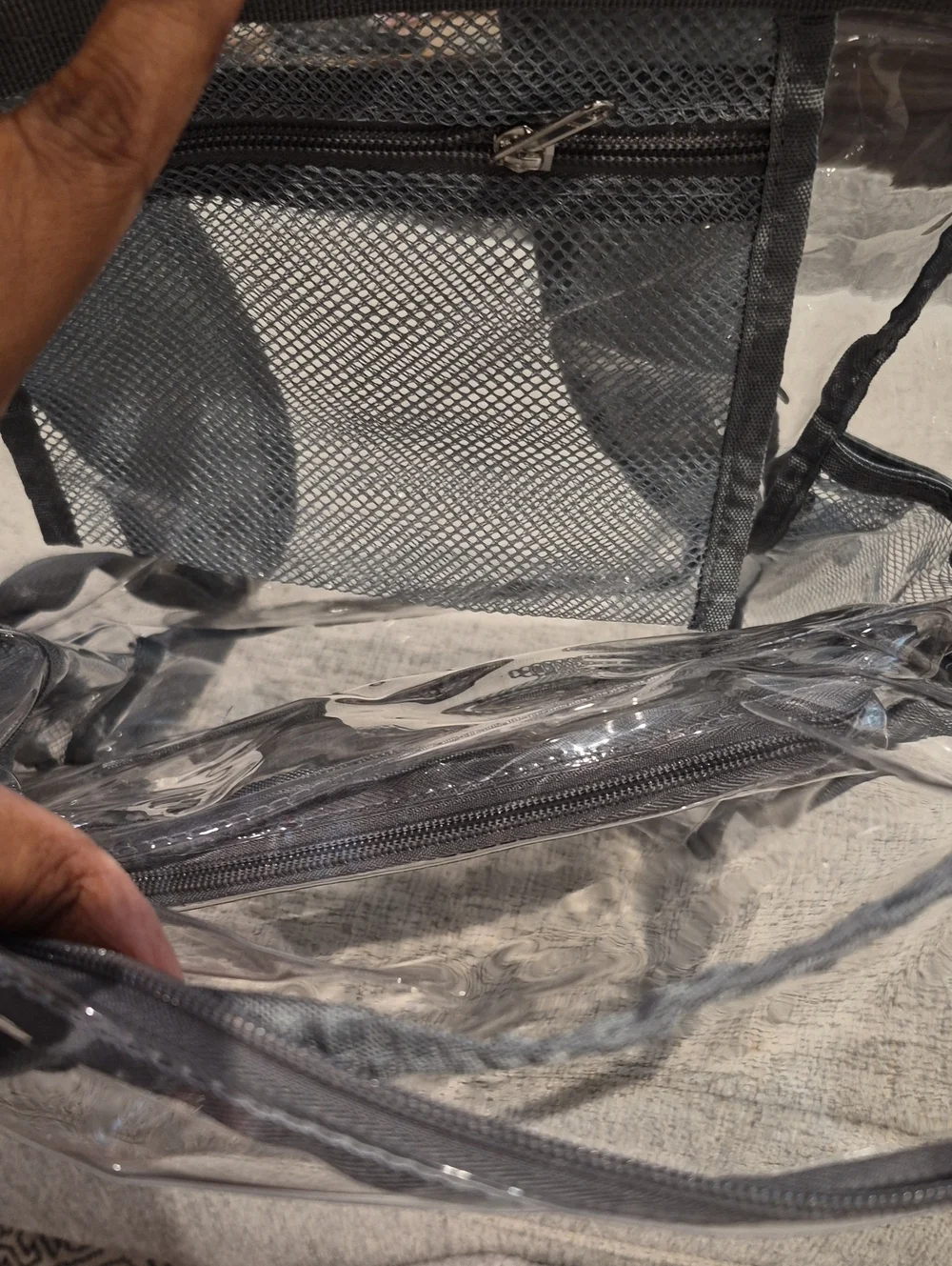 Vorspack Clear Bookbag w Gray Trim